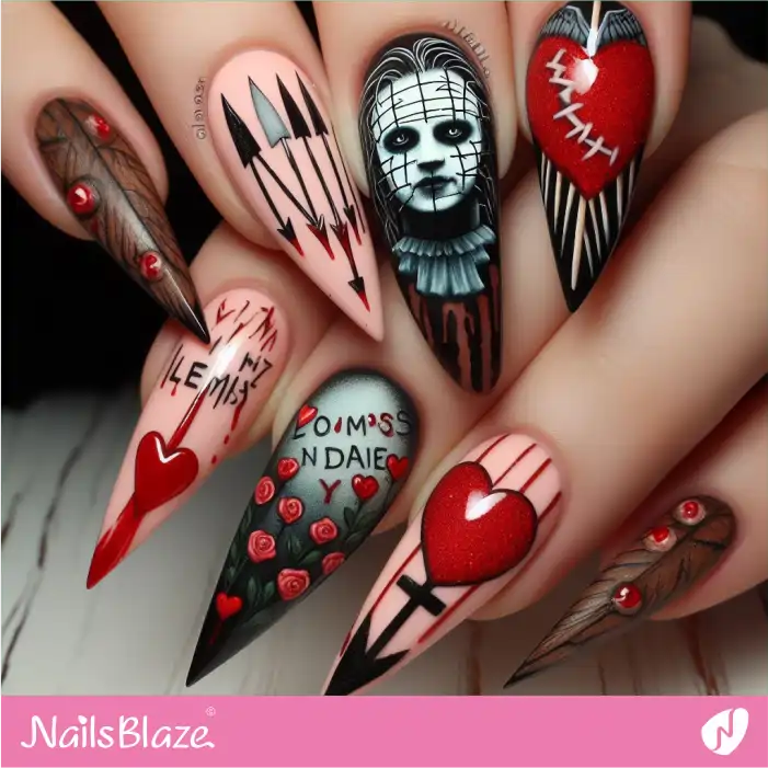 Horror Bloody Nail Design for Valentine | Valentine Nails - NB2162